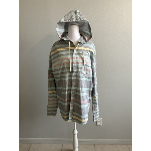 Vintage Levi’s Jacket Hoodie Stripes Button Down Long Sleeve 90s Retro Y2K XL - Picture 10 of 10